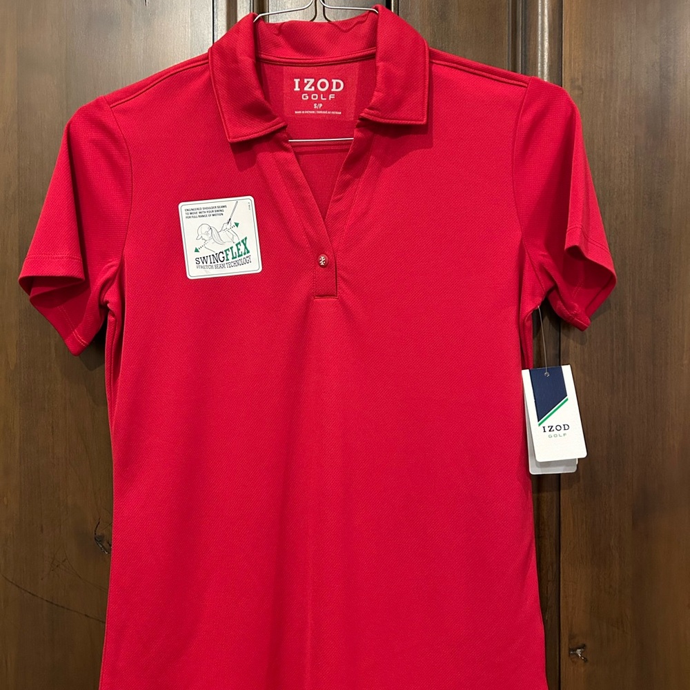 IZOD Women's Vibrant Red Short Sleeve Polo